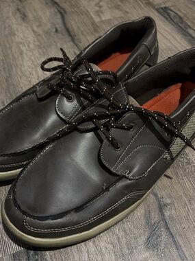 Brown Dexter Leather Boat Shoes Mesh Panel Deck Shoes